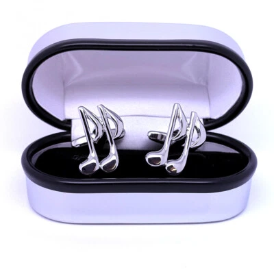 Musiknote Musiker Manschettenknöpfe IN Chrom Kiste - Bild 1 von 4