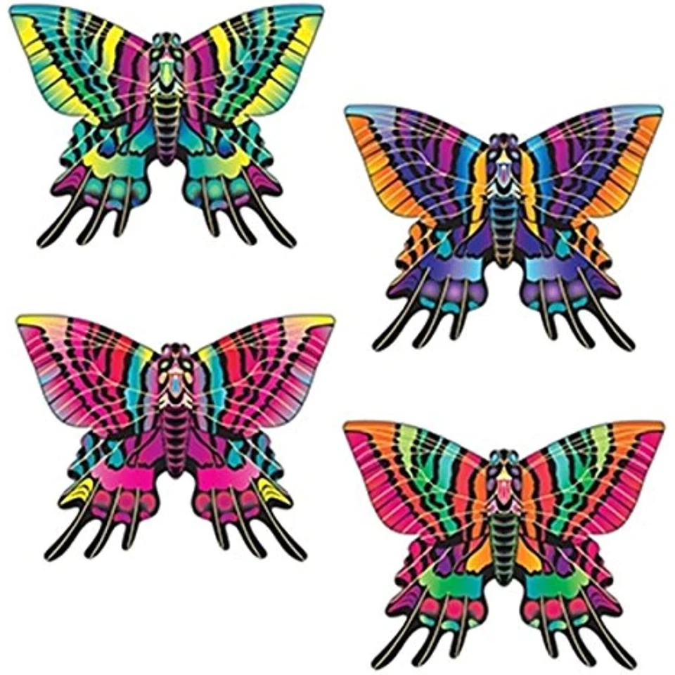 27 Inch Butterfly Shaped Nylon Kites, Set of 12 - Multicolor - Image 1 of 1