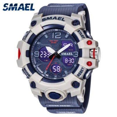 SMAEL Hombres Relojes Militar Digital Deportes Reloj Pulsera Estudiante Regalos Cronómetro LED Foto 1 de 4