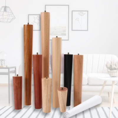 4x Wooden Furniture Square Tapered 4-27'' Feet Legs For Bed Stools Sofa Chair - Image 1 of 4