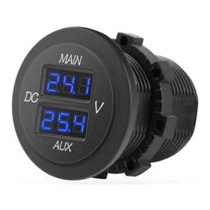 Dual Volt Meter Round Panel Mount LED Display 12/24 v - Picture 1 of 6