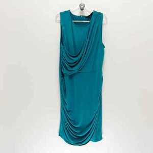 Lane Bryant Sleeveless Faux Wrap Midi Dress Size 22, Teal - Picture 1 of 5
