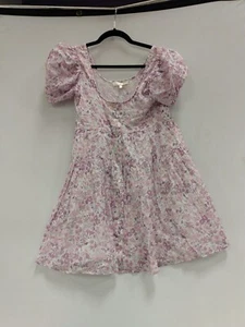 Love Shack Fancy Cecile Pink Satin Floral Sleeve Mini Dress Small - Picture 1 of 2