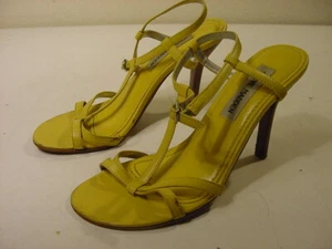CUTE STEVE MADDEN TRINITY YELLOW HIGH HEELS - WOMEN'S SIZE 6 1/2 B - Picture 1 of 4