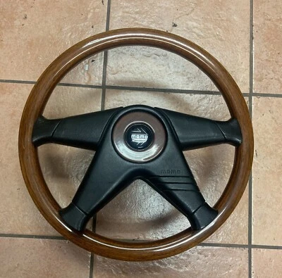 NOVO Volante Momo Genuíno Madeira e Couro Preto 0270529 Porsche 911 - Imagem 1 de 2