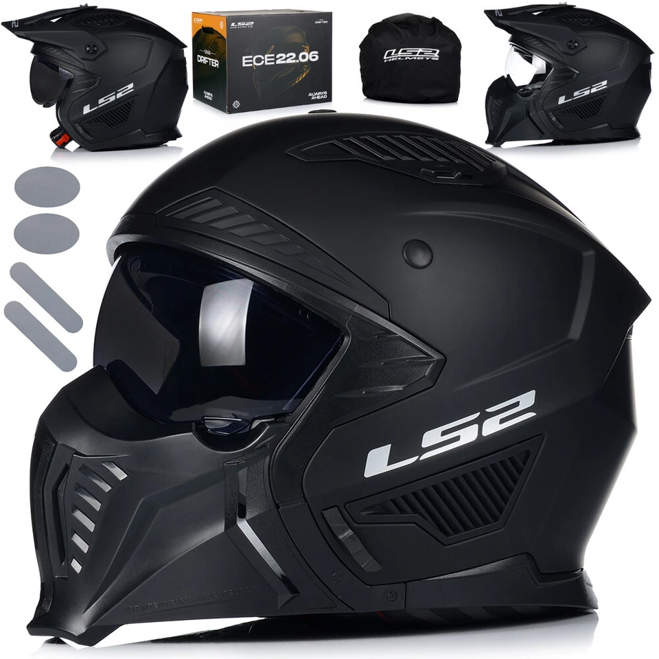 Motorradhelm Jethelm | LS2 OF606 DRIFTER MATT | Helm Roller Trial Motorrad 22.06 - Bild 1 von 4