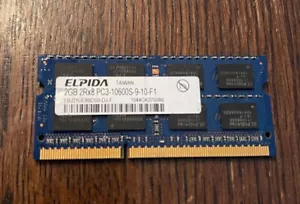 Elpida 2GB 2Rx8 PC3-10600S-9-10-F1 RAM SODIMM - Picture 1 of 1