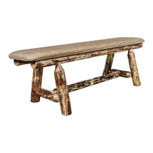 Montana Woodworks Glacier Country 5ft Wood Plank Style Bench in Brown - Picture 1 of 4