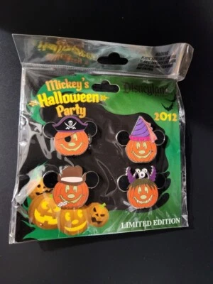 迪士尼 DLR 2012 米奇万圣节派对 LE 1000 针 4 件套南瓜米奇 — 第 1/2 张图片