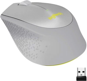 Logitech M330 Silent Plus Mouse - Grey/Yellow - Picture 1 of 1