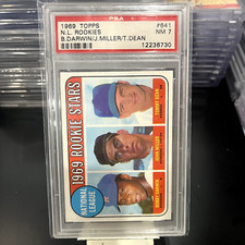 1969 Topps N.L. Rookies Bobby Darwin John Miller Tommy Dean #641 PSA 7 NM
