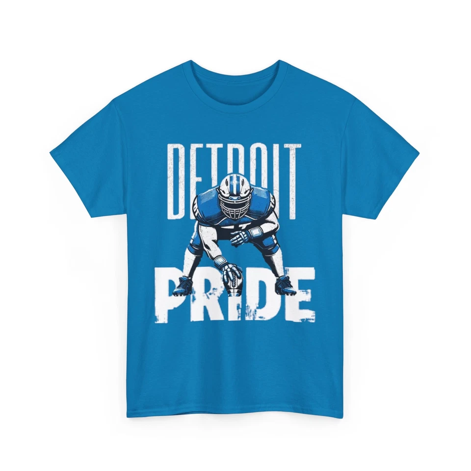 Camiseta Gráfica Detroit Lions - Camisa Unissex de Algodão Pesado, Vestuário Esportivo para Fãs,  - Imagem 1 de 1
