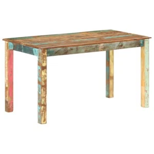 Wooden Dining Table Antique Style Kitchen Furniture Solid Reclaimed Wood 140cm - Picture 1 of 11