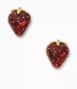 $59 Kate Spade New York Picnic Perfect Strawberry Resin Stud Earrings S107 - Picture 1 of 2