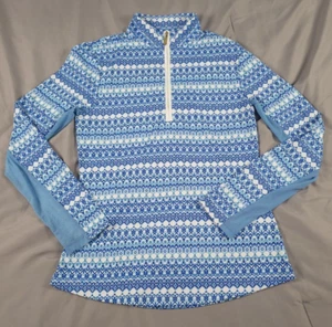 Cabana Life Women’s 1/4 Zip Blue Long Sleeve Shirt Size Small Sport Top - Picture 1 of 13