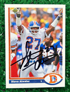 STEVE ATWATER Denver Broncos Signed 1990 Upper Deck Card UD  #144 -  Autographed