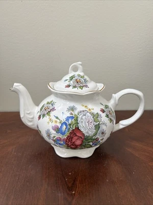 Tetera vintage ARTHUR WOOD & SON, Staffordshire INGLATERRA floral #6483 porcelana de hueso Foto 1 de 4