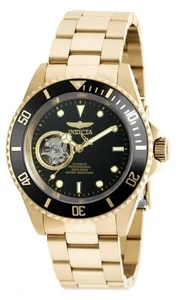 Invicta Pro Diver Automatic Black Dial Yellow Gold-plated Men's Watch 20436 - Picture 1 of 6