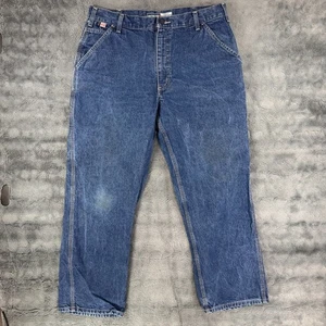 Carhartt FR Flame Resistant Blue Jeans Utility Denim Men's Size 36x30 Cat 2-2112 - Picture 1 of 9