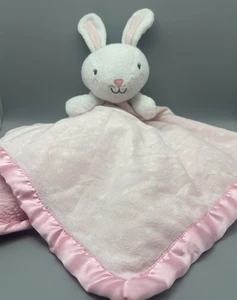 Cloud Island Pink White Bunny Lovey 29” Polka Dot Oversized Large Satin Trim XL - Picture 1 of 9