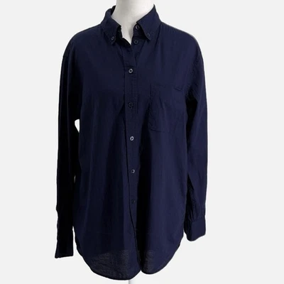 Camisa Equipment Mujer Algodón Manga Larga Con Botones en Azul Marino - Talla XS Foto 1 de 4