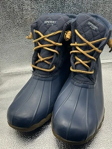 Sperry Top Sider Saltwater Duck Boots Women Size 9 Blue Waterproof STS85132 - Picture 1 of 8