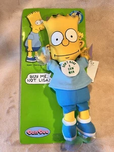 Vintage 1990 THE SIMPSONS Bart Simpson Rag Doll Dan Dee 11” NEW - Picture 1 of 7