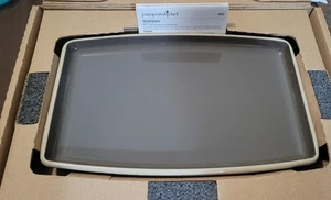 Pampered Chef Gray Stoneware Rectangle Medium Entertaining Platter 1453 & Scrape - Picture 1 of 3