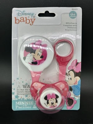 Disney Bebé Minnie Mouse Chupete Con Clip Puntos 0+ Meses Nuevo Libre de BPA BN15 Foto 1 de 4