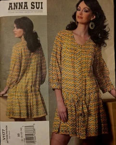Vintage 2010 Vogue 1177 Misses Petite DROP WAIST Dress & Slip Anna Sui 8-14 New - Picture 1 of 3