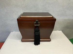 Vintage Bombay Company Large Jewelry Box, Vintage Glossy Wood Jewelry Chest - Picture 1 of 11