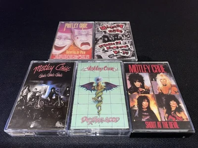Motley Crue 5 cassette metal lot Decade of Decadence Shout at Devil Girls Dr. Fe - Image 1 of 3