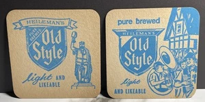 2 Vintage Heileman’s Old Style & Special Export Beer Coasters - Picture 1 of 2