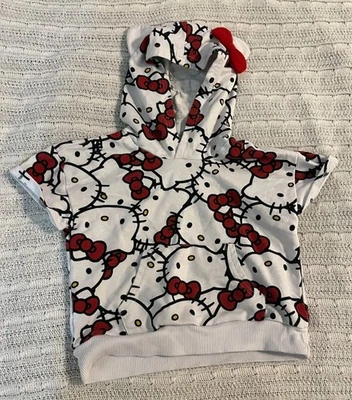 Hello Kitty Girls Hoodie Bow Ears White Size 4/5 Toddlers Sweatshirt  - Image 1 of 4