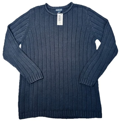 Lands End Sweater Womens 1X Chunky Knit  Roll Neck Linen Cotton Blend NWT - Image 1 of 4
