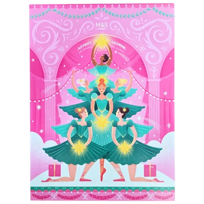 M&S Ballerina Milk Chocolate Advent Calendar 80g, Christmas Sweet Gift - Image 1 of 2