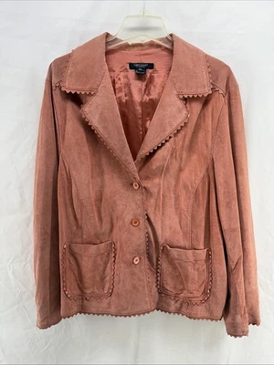 Blazer Chaqueta Abrigo Terracota Karen Kane Lifestyle 2X Gamuza Cuero Melocotón Foto 1 de 4