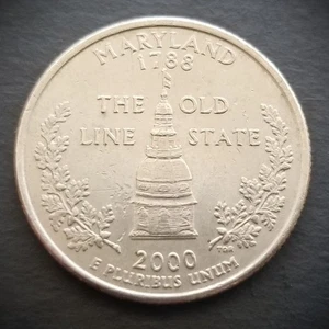 2000 D Maryland ~ US State Quarter  ~ 25¢  KM# 306 - exact item shown - Picture 1 of 2