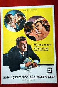 FÜR LIEBE ODER GELD KIRK DOUGLAS MITZI GAYNOR 1963 SELTENES EXYU FILMPLAKAT - Bild 1 von 1