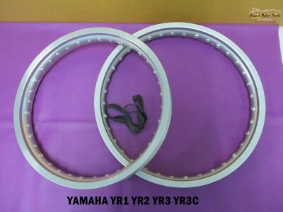 Fit YAMAHA YR1 YR2 YR3 YR3 YR3C ALU SILVER FRONT & REAR  WHEEL RIM SET [ES1049] Foto 1 de 4