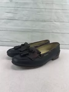 Johnston & Murphy Loafers Mens 11E Black Mahogany Tasseled Kilted Leather - Picture 1 of 14
