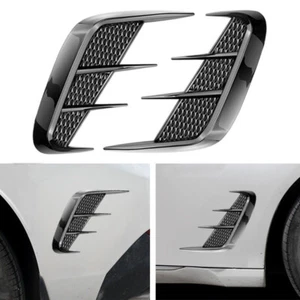1 Pair Universal Car Side Door Fender Vent Air Wing Cover Trim Accessories Black - Picture 1 of 13