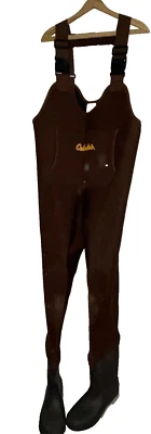 CABELA'S Neoprene Chest Waders Sz 8 Booted Felt Soles Bibs Overalls Fly Fishing - Image 1 of 4