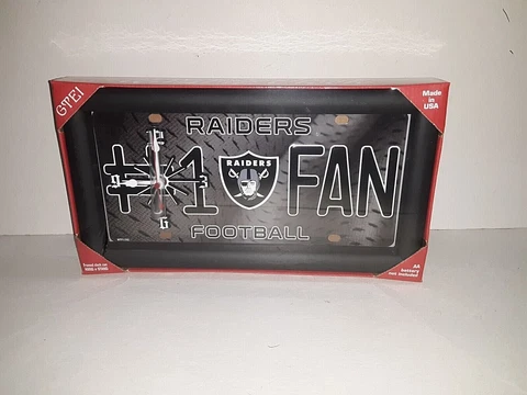 Raiders Football NFL # 1 Fan Quartz License Plate Clock Cover