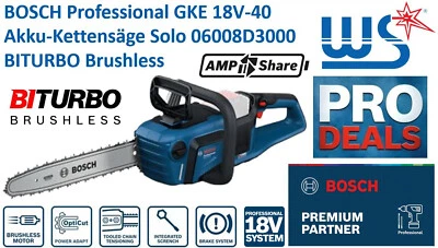BOSCH Akku-Kettensäge GKE 18V-40 06008D3000 Solo Brushless Professional 40 cm - Bild 1 von 4