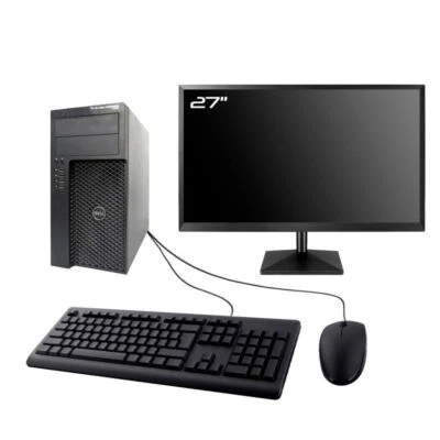 PC Dell Precision T1650 MT Ecran 27" Intel I3-3220 RAM 8Go SDD 240Go W11 Wifi - Photo 1/4