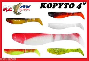 Señuelo suave Pike Lures RELAX KOPYTO 4" SOMBRA 3 piezas Percha caída tiro plantilla depredador cabeza depredador - Imagen 1 de 29