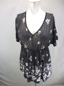 Siren Lily Size XL Maternity Womens V-Neck Stretch Waist Short Sleeve Tunic 925 - Picture 1 of 11