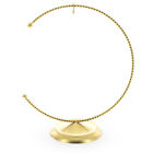 Swirled C-Shape Gold Metal Dimensional Solid Base Ornament Display Stand 8.25