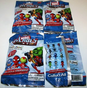 MARVEL HEROES PUZZLE ERASEEZ LOT OF (4) RANDOM BLIND BAGS PUZZLE ERASERS NEW - Picture 1 of 1
